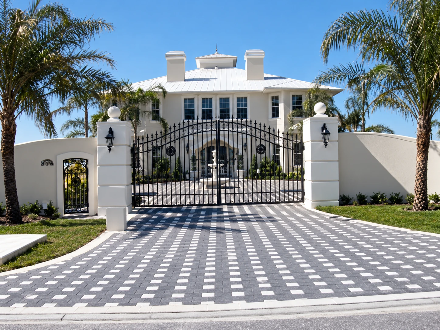 Custom driveway gate at a St. Petersburg residence